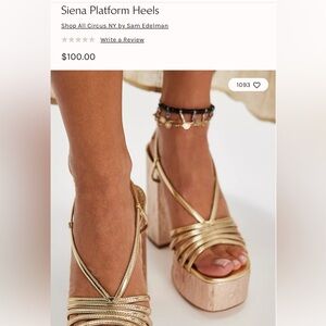 Free People Gold Platform Heels - NWT - Never Worn